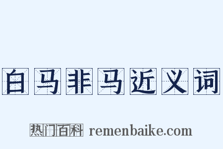 白马非马近义词是什么意思的图片